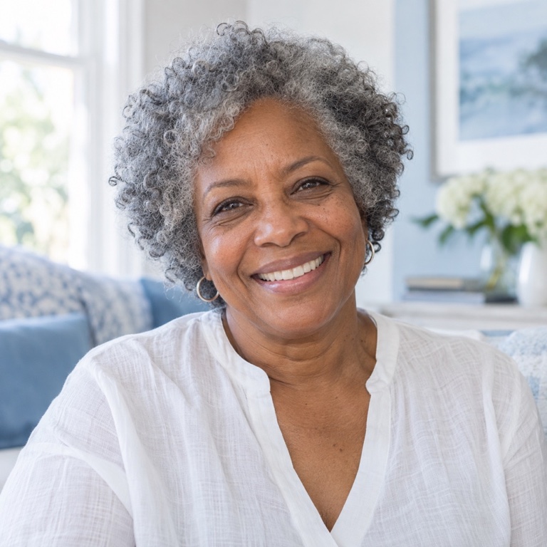 Representative portrait of an older woman smiling